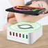 6 Port USB Qi Fast Wireless Charger Dual Quick Charge QC3 0 Charging Station UK Plug