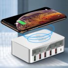 6 Port USB Smart Charger Source Adapter QC3 0 Universal Wireless Charger with Screen Digital Display  White AU plug