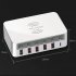 6 Port USB Smart Charger Source Adapter QC3 0 Universal Wireless Charger with Screen Digital Display  White EU plug