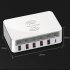 6 Port USB Smart Charger Source Adapter QC3 0 Universal Wireless Charger with Screen Digital Display  White UK plug