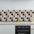6 Sheets set Kitchen Waterproof Oil proof Wallpaper Removable PVC Decals Bathroom Stickers as shown