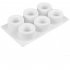 6 gird Silicone Pudding Cake Mold Baking Shaper Household Kitchen  Accessories white