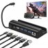 6 in 1 Converter Docking Station Compatible for Steam Deck Charging Stand Portable Host Extension Base Black