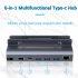 6 in 1 Docking Station with HD Multimedia Interface 4k 60hz Gigabit Ethernet USB 3 0 USB C Stand