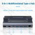 6 in 1 Docking Station with HD Multimedia Interface 4k 60hz Gigabit Ethernet USB 3 0 USB C Stand