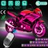 6 in 1 Motorcycle Under Glow Light Kit Rgb Music Atmosphere Light Strip Led Bar Modified Contour Lamp As shown