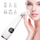 6 in 1 USB Rechargeable Nose Blackhead Remover Facial Deep Pore Cleaner Skin Care Tools Vacuum Suction Black head Machine  white