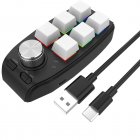 6 key Bluetooth Keyboard Custom Shortcut Key Copy Sticky Ps Drawing Computer Audio Volume Control White
