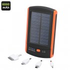 6000mAh Dual USB output solar powered power bank and phone charger comes with 4 accessories for charging tablets  phones and other portable electronics