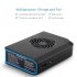 6000mAh Power Bank features an intergraded fan  This cool electronic gadget helps you to keep your head cool while charging your smartphone or tablet 
