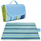 600d Outdoor Picnic Mat Wear-resistant Oxford Cloth Portable Beach Mat Blanket For Camping Hiking (145 X 200cm) blue stripe