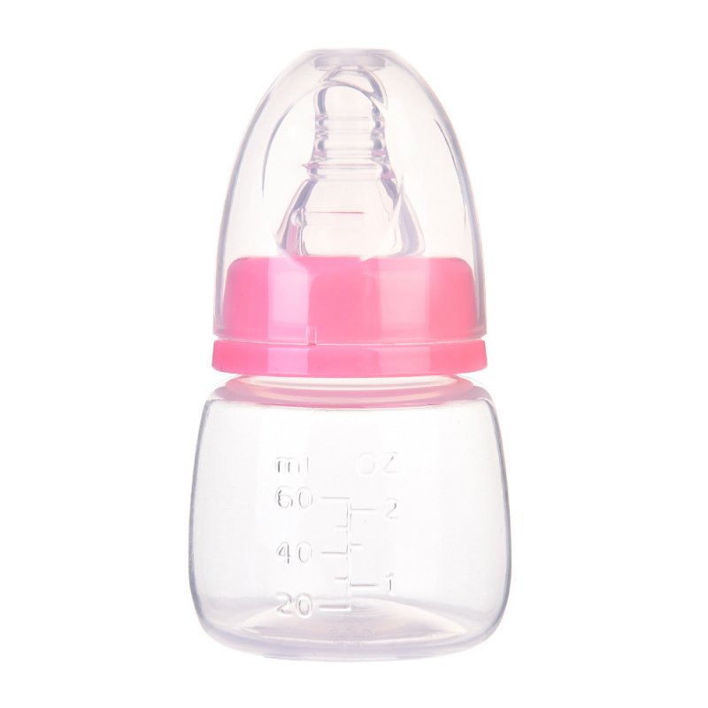 60ML Baby Mini Portable Feeding Bottle Kids Nursing Care Feeder Safety Bottles Pink