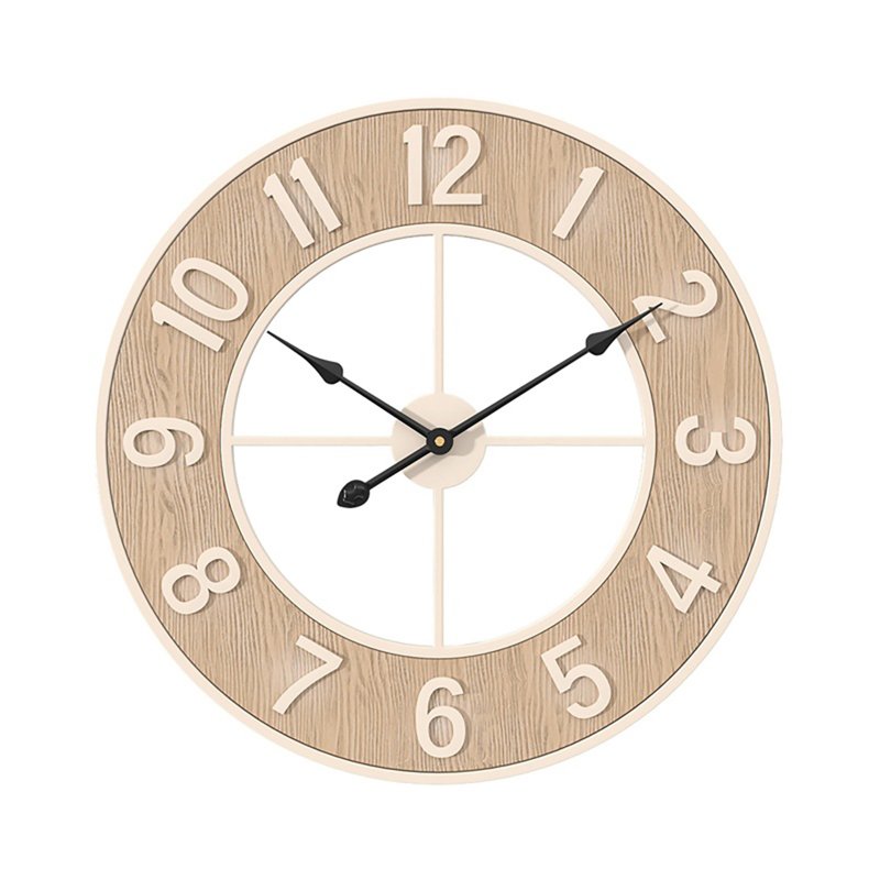 60cm Wall Clocks Silent Non Ticking Wood Grain Wall Clock For Living Room Bedroom Kitchen Office Classroom Decor 24inch