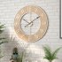 60cm Wall Clocks Silent Non Ticking Wood Grain Wall Clock For Living Room Bedroom Kitchen Office Classroom Decor 24inch