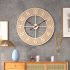 60cm Wall Clocks Silent Non Ticking Wood Grain Wall Clock For Living Room Bedroom Kitchen Office Classroom Decor 24inch