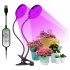 60w Grow Light Auto On off 4 8 12h Timer Full Spectrum T5 Dimmable Brightness 3 Light Modes 156 Leds Clip On Grow Lamp 30W  two heads 