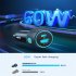 60w High power Car Charger Dual port Button Switch Qc3 0 Pd Fast Charging Adapter With 7 color Light black