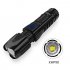 6200LM 5 Modes Adjustable XHP90 Variable Focus Flashlight with Battery black With 1x26650 battery