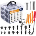 620pcs Car Push Retainer Clips Fasteners Kit With 3-layer Box 16 Kinds Buckles For Auto Bumper Repair HE132 Kit