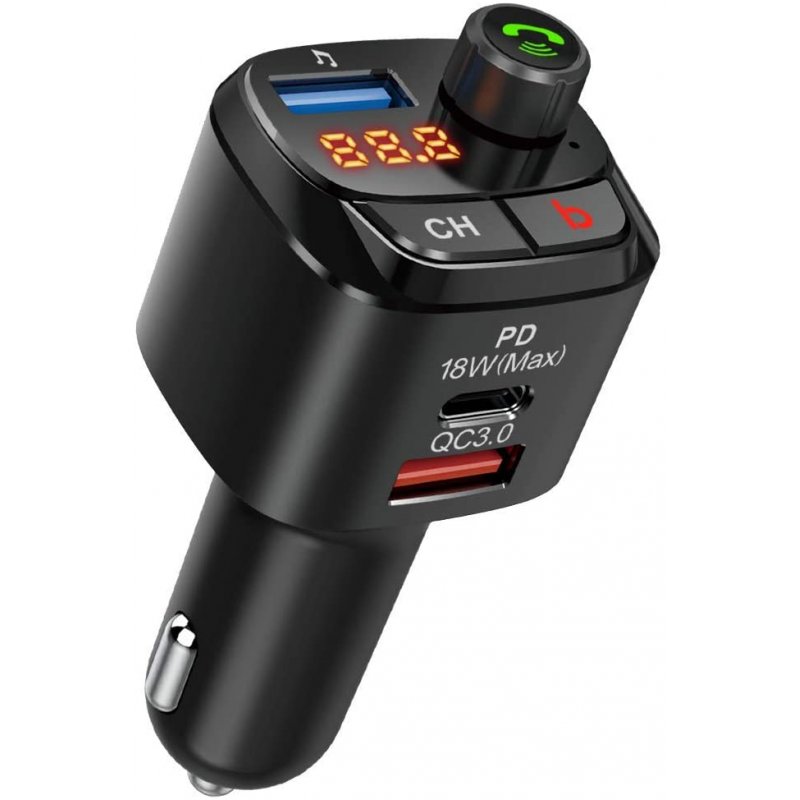 Bt 5.0 Fm Transmitter Car Mp3 Bluetooth Player Car Charger Audio Player 