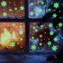 64pcs Christmas Luminous Stickers Fashion Snowflake Fluorescent Window Decals with adhesive