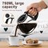 650w Automatic Drip Coffee Maker 750ml Large Capacity Espresso Machine with Thermostatic Base for Beginners EU Plug
