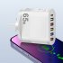 65W USB Wall Charger Block PD QC 3 0 Fast Charging Block Plug 5 USB A Ports 1 Type C Adapter For Laptops Smart Phone Tablet PC White EU plug