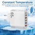 65W USB Wall Charger Block PD QC 3 0 Fast Charging Block Plug 5 USB A Ports 1 Type C Adapter For Laptops Smart Phone Tablet PC White EU plug