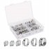 65pcs Pipe Hose Clamps Adjustable Rust proof Stainless Steel Hoop Clamp Automotive Car Fuel Pipe Tube Clip as shown