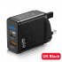65w Usb Charger Fast Charging Plug Pd Qc 3 0 Type C Charging Adapter Compatible For Iphone Ipad Tablet black EU Plug