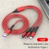 66w 5a 3 In 1 Usb Cable Super Fast Charging Data Cable Compatible For Android Iphone Type c Devices blue