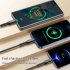 66w 5a 3 In 1 Usb Cable Super Fast Charging Data Cable Compatible For Android Iphone Type c Devices blue