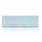 68 key Wireless Bluetooth Mechanical Computer Keyboard Plug And Play Luminous Keyboard White shell ice blue light