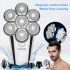 6D Head Shavers for Men 5 in 1 7 Blades Waterproof Electric Shaver Beard Trimmer Hair Clipper Silver USB