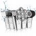 6D Head Shavers for Men 5 in 1 7 Blades Waterproof Electric Shaver Beard Trimmer Hair Clipper Silver USB