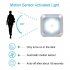 6LEDs Smart Square Shape Motion Sensor Night Light Cabinet Lamp for Home Supplies White light Silver