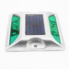 6LEDs Solar Road Stud Light Double Sided Cast Aluminum Lamp Green flashing