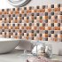 6PCS 3D Mosaic Waterproof Bathroom Kitchen Decoration PVC Tiles Decal Sticker FX723