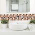 6PCS 3D Mosaic Waterproof Bathroom Kitchen Decoration PVC Tiles Decal Sticker FX723