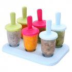 6PCS Colorful Freezer Popsicle Frozen Mold Ice Cream Yogurt Juice Maker - Reusable, BPA Free, DIY Circular mixed jelly
