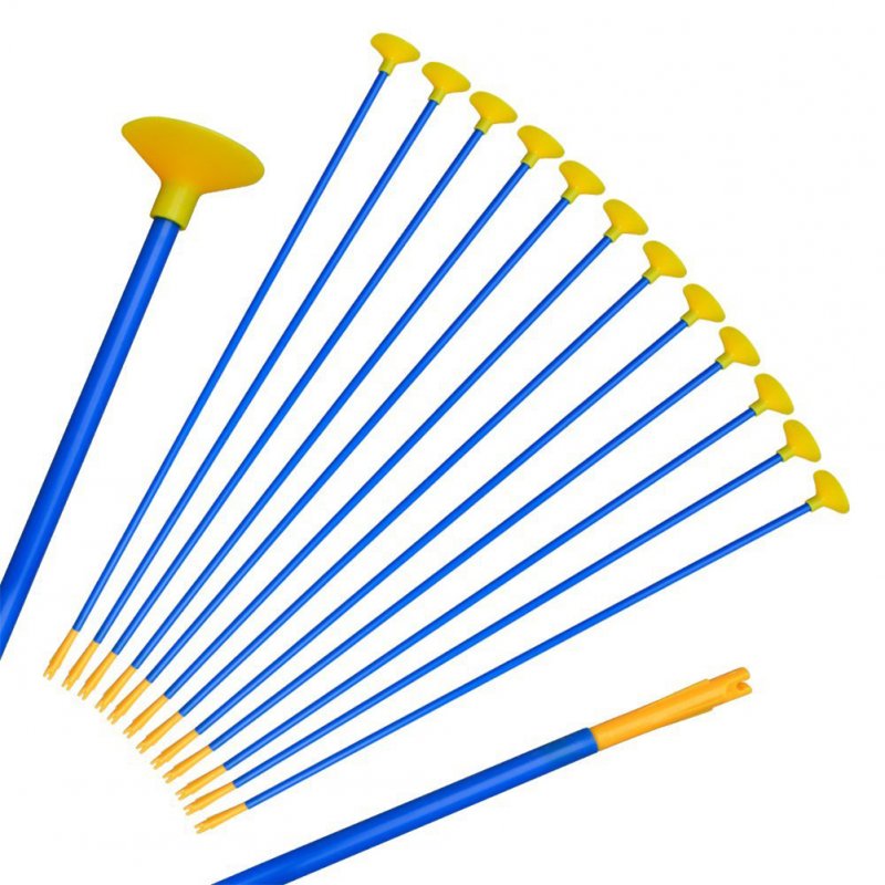 6PCS Creative Children Sucker Arrows for Archery Bow Youth Outdoor Sports Game Toy Gift  Blue-yellow
