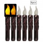 6PCS LED Long Pole Electronic Candle for Halloween Christmas Religious Decorative  2 0 17cm yellow flash