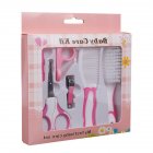 6PCS Manicure Care Set Infant Nail Scissors Comb Brush Baby Care Supplies Set Pink 6pcs