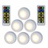 6Pcs LED 2 Colors Remote Control Cabinet Lamp Decoration Light for Home Hotel white light   warm white light