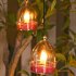 6Pcs Led Solar Candles Lamp With Intelligent Light Control IP65 Waterproof 3D Floating Tea Candles Light Night Light For Wedding Garden Balcony Party    Red Shell