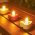 6Pcs Led Solar Candles Lamp With Intelligent Light Control IP65 Waterproof 3D Floating Tea Candles Light Night Light For Wedding Garden Balcony Party    White She
