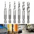 6Pcs M3 M10 1 4in Hot Composite Tap Thread Spiral Screw Hex HSS Screw Drill Bit Silver 