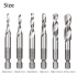 6Pcs M3 M10 1 4in Hot Composite Tap Thread Spiral Screw Hex HSS Screw Drill Bit Silver 