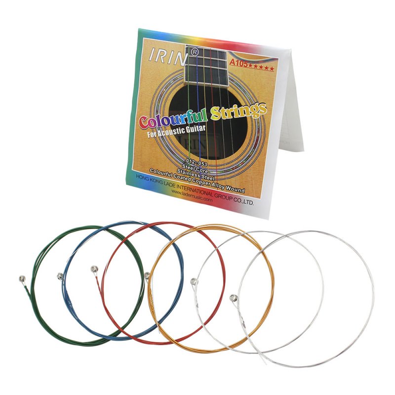 6Pcs Rainbow Colorful Guitar Strings E-A for Acoustic Folk Guitar Classic Guitar  A105