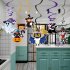 6Pcs Set Halloween Spiral Hanging Pendant Cartoon Ghost Bat Shape Decoration 6 pieces
